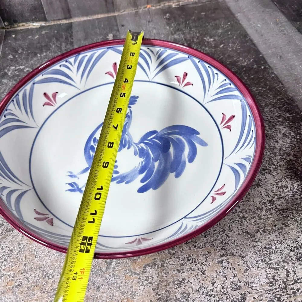 Williams Sonoma Country Rooster Pasta Serving Bowl‎ 12 1/2